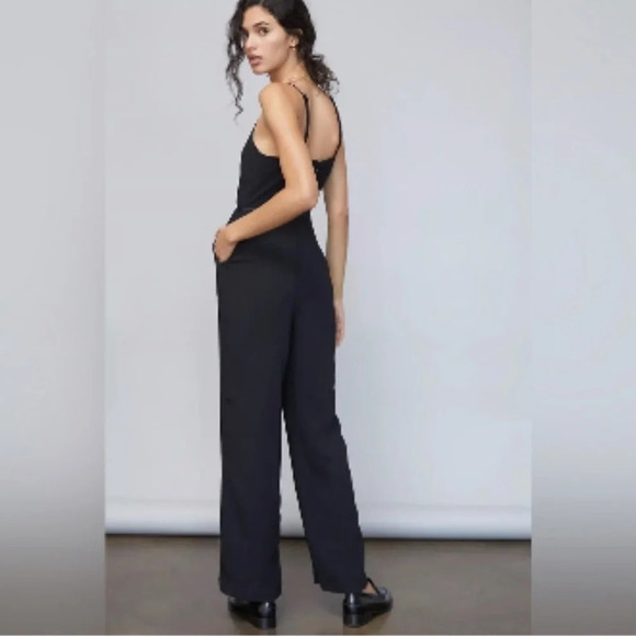 Anthropologie Maeve Magdalena Black V-Neck Jumpsuit size 4 - Picture 5 of 8